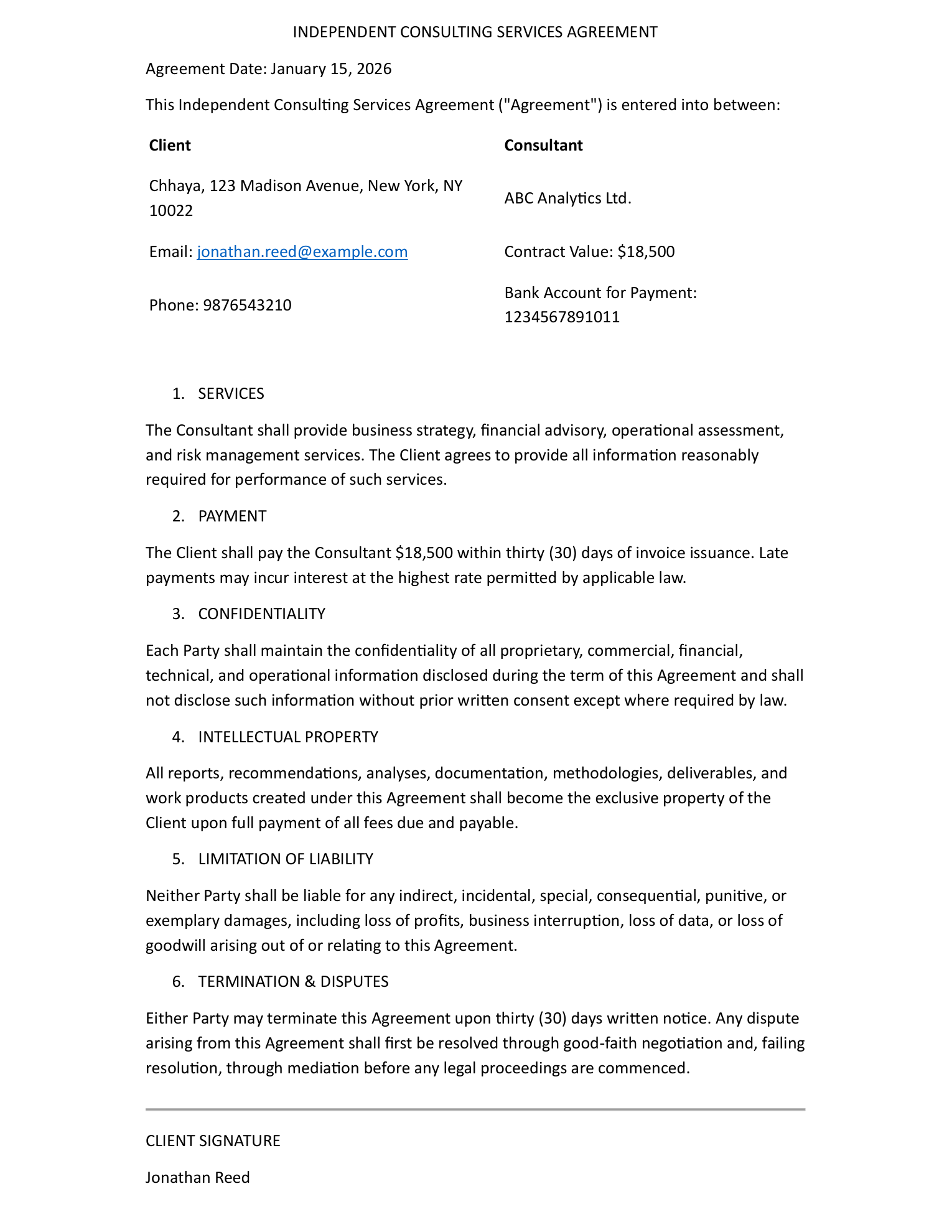 Original agreement, before redaction